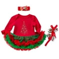 thumbnail image 1 of Zwiiyzr Baby Girls First Christmas Outfit Newborn Romper Cute Tutu Dress Infant Xmas Skirt with Shoes Headband Set Christams Gifts for Baby Girl 0-24 Months, 1 of 3
