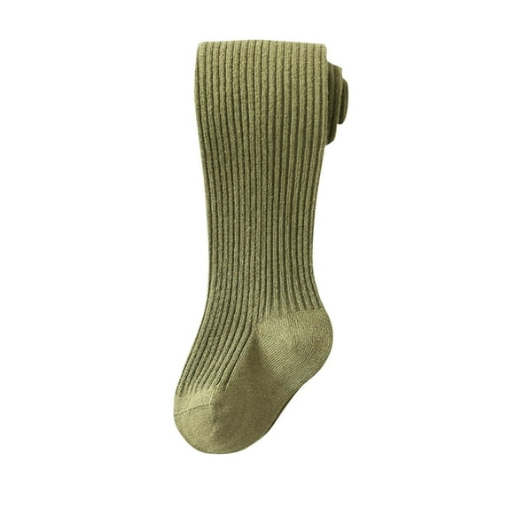 Zwiiyzr Baby Girls Tights Seamless Thick Cotton Cable Knit Leggings Stockings Toddler Pantyhose, 0-12 Years Green