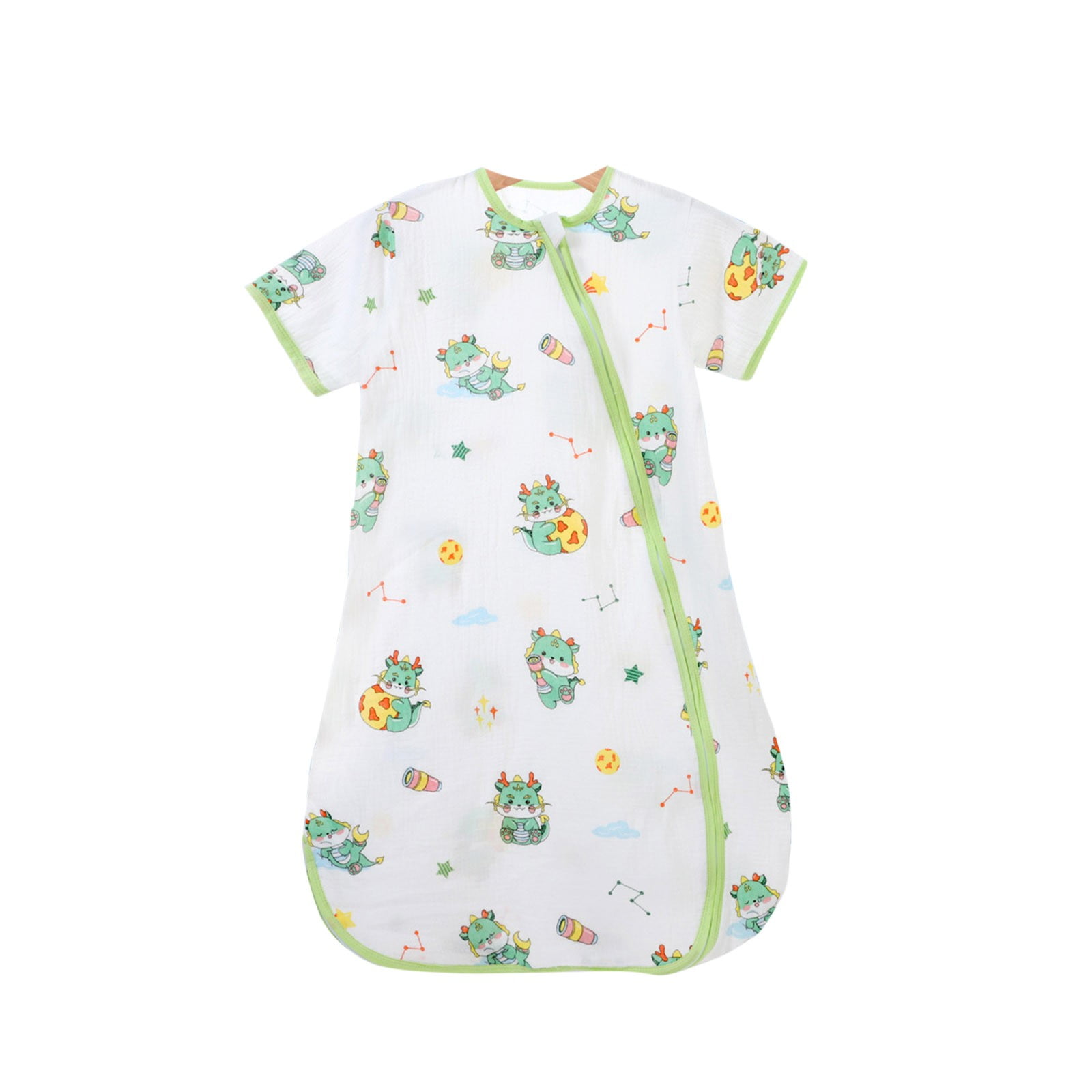 Zwiiyzr Baby Sleeping Bag, Cotton Baby Wearable Blanket Short Sleeve