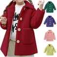 thumbnail image 1 of Zwiiyzr Baby Winter Coat Girls Fleece Sherpa Jacket Fluffy Button Down Coat Fuzzy Outerwear Warm Winter Clothes with Pockets 2-9Y Green, 1 of 2