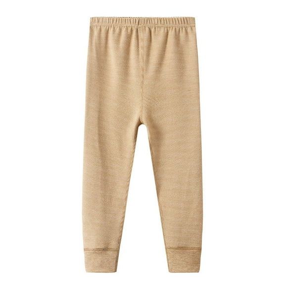 Zwiiyzr Base Layer for Kids and Toddlers Fleece Lined Pajama Pants Bottom Pants Thermal Long Johns Pants for Boys Girls 2-17 Years Brown