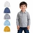 thumbnail image 1 of Zwiiyzr Boys Girls 5 Pack Long Sleeve Collared Shirts Button Down Soft School Uniform for Toddler Kids, 1 of 9