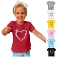 thumbnail image 1 of Zwiiyzr Boys Girls Summer Tops Toddler Kids Trendy Cute Solid Color Round Neck Valentine'S Day Heart Print Short Sleeve Top Red, 1 of 7