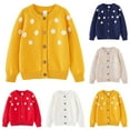 thumbnail image 1 of Zwiiyzr Boys and Girls Sweaters Kids Open Front Button Down Long Sleeve Knit Cardigans Sweater Cardigan Jacket 2-8Y Yellow, 1 of 4