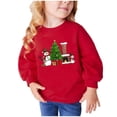 thumbnail image 1 of Zwiiyzr Christmas Toddler Baby Girl Boy Clothes Letter Print Long Sleeve Winter Sweatshirt Top Crewneck Pullover Sweater 2-10Y Red, 1 of 4