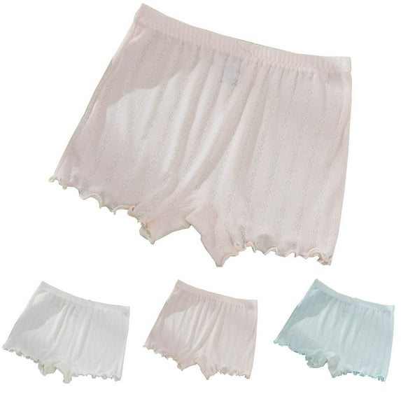 Zwiiyzr Girls Bike Shorts Dance Shorts Underwear Solid Color Breathable and Safe Under Dress for Playgrounds Sports 7-18Y Light Blue