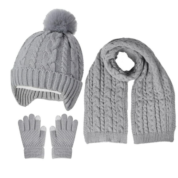 Zwiiyzr Girls Boys Baby Beanie Fleece Lined Toddler Winter Hat with Ear Flaps Warm Hats Cute Beanies for Kids 1-15 Years White