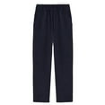 thumbnail image 1 of Zwiiyzr Girls Boys School Uniform Pants High Elastic Waist Kids Straight Leg Twill Trousers with Pockets 3-9 Years Navy, 1 of 5