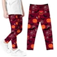 thumbnail image 1 of Zwiiyzr Girls Leggings Halloween Yoga Pants Tights Soft Comfortable Leggings for Toddler Kids 3-8 Years Ankle Length Printed Leggings Multicolor, 1 of 5