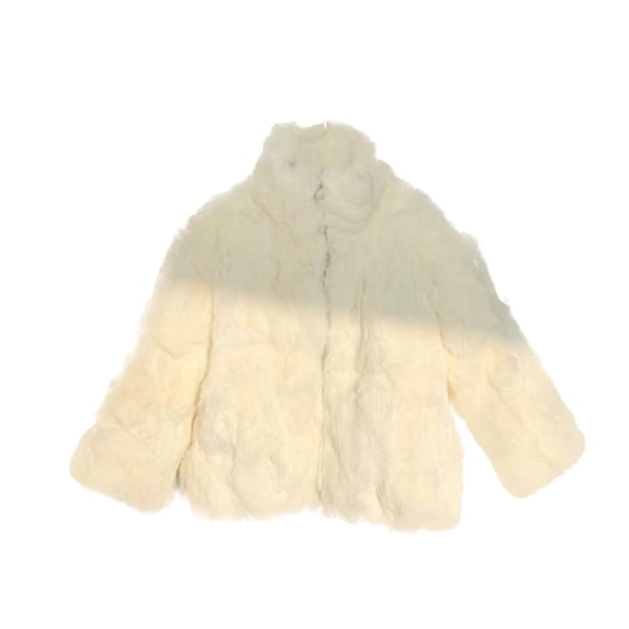 Zwiiyzr Girls Open Front Cardigan Faux Fur Coat Warm Fuzzy Trendy Winter Vintage Party Outerwear Jackets Tops 1-11 Years White