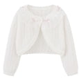 thumbnail image 1 of Zwiiyzr Girls and Toddler Long Sleeve Shrug Knit Cardigan Kids Bolero Dress Sweater Shawl Cover Up for 9M-14Y Pink, 1 of 8