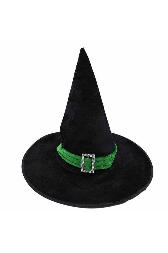 Halloween Kids Witch Hat for Boys Girls Women Star Print Witch Hat Decoration Witch Accessories Green
