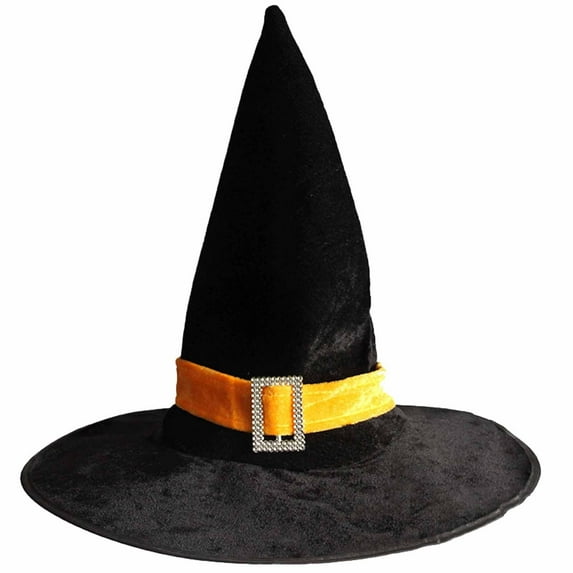 Zwiiyzr Halloween Kids Witch Hat for Boys Girls Women Star Print Witch Hat Decoration Witch Accessories Yellow