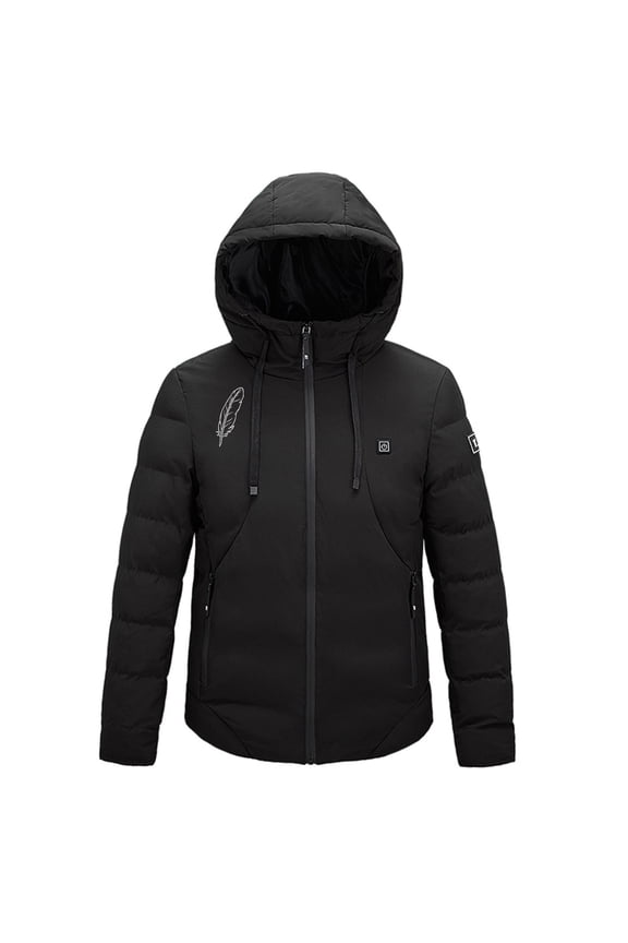 Heated Jacket for Women 4 Heating Zones Usb Intelligent Constant Temperature Heated Windproof Plus Size Coat 3 Temperature Control Winter Quilted Jacket Coat Black