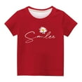 thumbnail image 1 of Zwiiyzr Kid Shirts Letter Printed Tees for Boys and Girls Short Sleeve Novelty T-Shirts Unisex Casual Tops Size 3-12 Years Red, 1 of 4