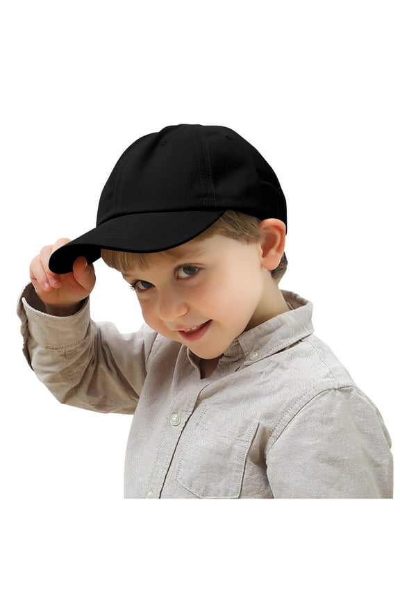 Zwiiyzr Kids Baseball Hats Toddler Solid Color Baseball Hats Adjustable Summer Trucker Hats for Boys Girls 1-5T Black