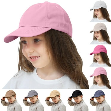 Zwiiyzr Kids Baseball Hats Toddler Solid Color Baseball Hats Adjustable Summer Trucker Hats for Boys Girls 1-5T Black