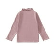 thumbnail image 1 of Zwiiyzr Kids Boy Girl Thermal Shirt Long Sleeve Undershirt 1-10 Years Casual Loose Solid Color Lace High Neck Base Shirt Pullover Top Pink, 1 of 4