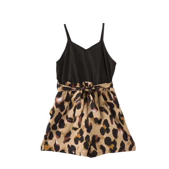 Zwiiyzr Kids Leopard Print Jumpsuit - Strappy Camisole Romper for Mommy and Me