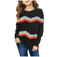 thumbnail image 1 of Zwiiyzr Kids Shirt Long Sleeved Color Block T-Shirt Round Neck Pullover Top for Boys and Girls Size 1-12 T-Shirts Black, 1 of 4