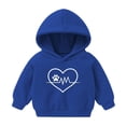 thumbnail image 1 of Zwiiyzr Kids Solid Fall Hooded Sweatshirt Long Sleeve T-Shirt Printed Tops for Boys and Girls Hooded Sweatshirt 1-8 Years Blue, 1 of 3
