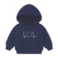 thumbnail image 1 of Zwiiyzr Kids Solid Fall Hooded Sweatshirt Long Sleeve T-Shirt Printed Tops for Boys and Girls Hooded Sweatshirt 1-8 Years Navy, 1 of 3