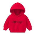 thumbnail image 1 of Zwiiyzr Kids Solid Fall Hooded Sweatshirt Long Sleeve T-Shirt Printed Tops for Boys and Girls Hooded Sweatshirt 1-8 Years Red, 1 of 3