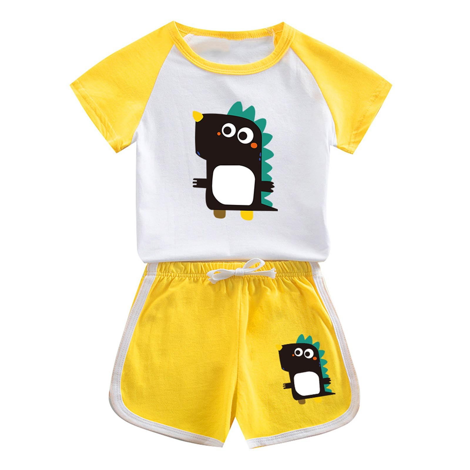 Boys Sports Printed Shirt & Short Co-Ord Set Black