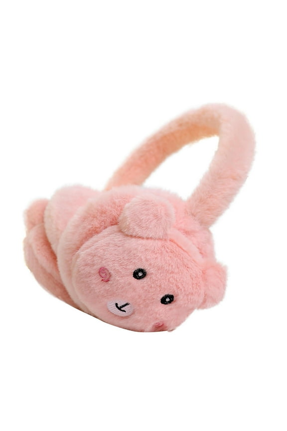 Zwiiyzr Kids Unisex Adjustable Winter Ear Muffs Faux Fur Warm Earmuffs Girls Plush Ear Warmers Outdoor Ear Covers Headband Watermelon Red