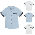 thumbnail image 1 of Zwiiyzr Little Boys Girls Dress Shirts Short Sleeve Cute Summer Formal Uniform for 3-11 Years White, 1 of 3