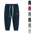 thumbnail image 1 of Zwiiyzr Little Boys Jogger Pants Toddler Boys' Drawstring Elastic Waist Cotton Casual Sweatpants 1-9Y Khaki, 1 of 5