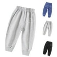 thumbnail image 1 of Zwiiyzr Little Boys Jogger Pants Toddler Boys' Drawstring Elastic Waist Cotton Casual Sweatpants 3-9Y Navy, 1 of 3