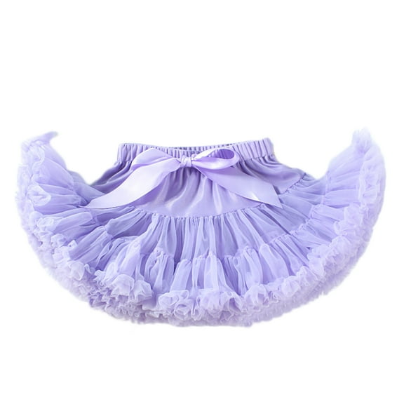 Zwiiyzr Little Girls and Big Girls Tulle Tutu Skirt Petticoat Mesh Puffy Princess Ballet Dance Pettiskirts Underskirt Purple