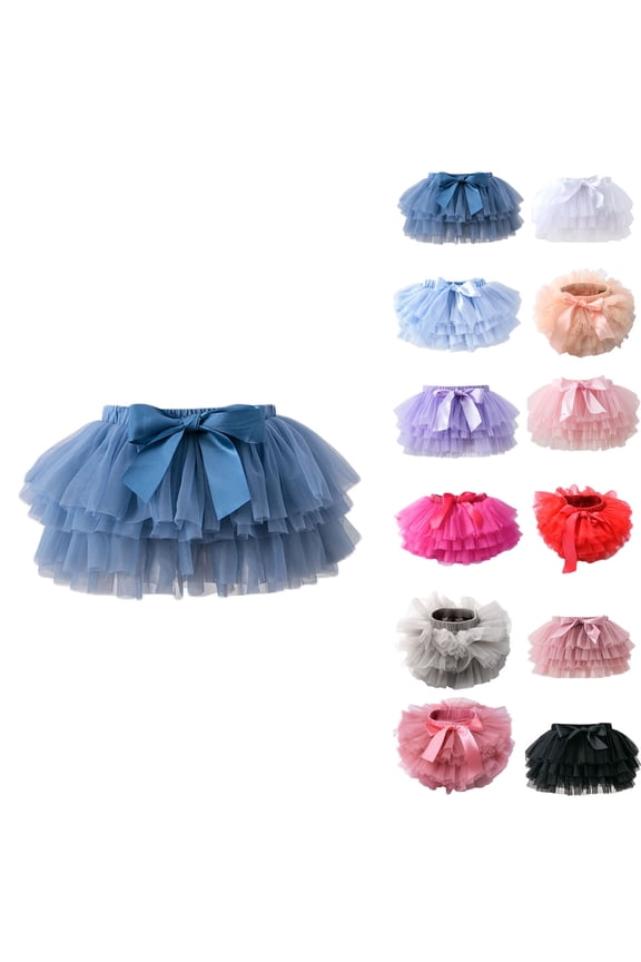 Little Girls and Big Girls Tulle Tutu Skirt Petticoat Mesh Puffy Princess Ballet Dance Pettiskirts Underskirt White