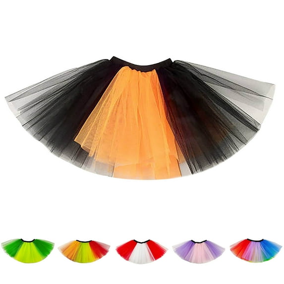 Zwiiyzr Little Girls and Big Girls Tulle Tutu Skirt Pleated Gauze Short Skirt Princess Dancing Petticoat Ballet Underskirt Multicolor