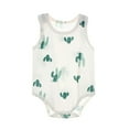 thumbnail image 1 of Zwiiyzr Newborn Baby Boy Girl Clothes Summer Bubble Romper Cotton Floral Print Sleeveless Romper Onesie Shorts Outfit White, 1 of 3