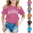 thumbnail image 1 of Zwiiyzr Summer Shirt Kids Unisex Crew Neck Short Sleeve Letter T Shirts Kids Shirt for Boys and Girls 3-14 Years Orange, 1 of 4