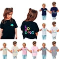 thumbnail image 1 of Zwiiyzr Summer Unisex Kids Shirt for 4-16 Years Printed Short Sleeve Round Neck Comfortable Loose T-Shirt Blouse Casual Girls Boys Tops Gray, 1 of 5