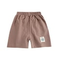 thumbnail image 1 of Zwiiyzr Toddler Baby Boys Girls Shorts Cotton Linen Summer Casual Shorts Kids Solid Color Short Pants 1-6 Years Khaki, 1 of 6