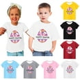 thumbnail image 1 of Zwiiyzr Toddler Baby Boys Girls Summer Clothes Trendy Easter Rabbit Ears Easter Eggs Print Round Neck Print Short Sleeve Top for 3-14 Years Yellow, 1 of 4