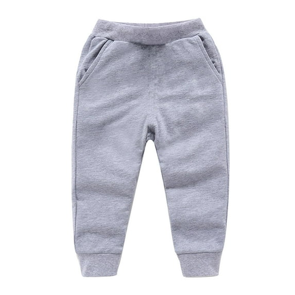 Zwiiyzr Toddler Baby Boys Girls Sweatpants Candy Color Solid Color Cozy Loungewear Casual Kids Sports Pants Gray