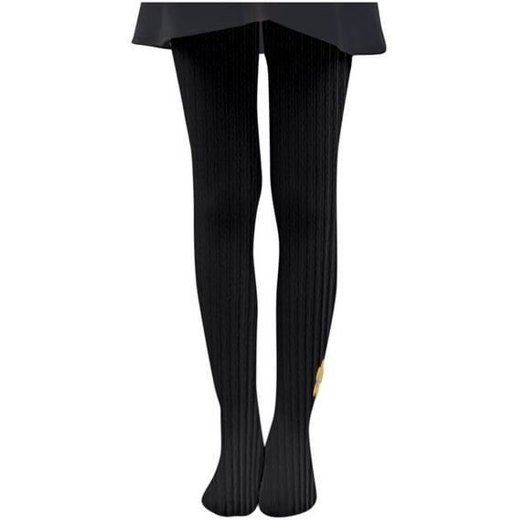 Zwiiyzr Toddler Baby Girls Ballet Tights Spring Fall Ballet Leotards Dance Leggings Solid Cotton Footed Tights Stockings Pantyhose 3-12 Years Black