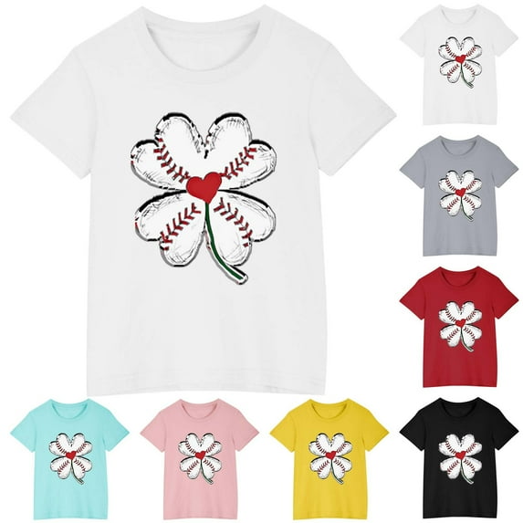 Zwiiyzr Toddler Boys Girls Cute Cotton T-Shirt Independence Day Summer Short Sleeve Trendy Round Neck Print Tee Top for 3-10 Years Yellow
