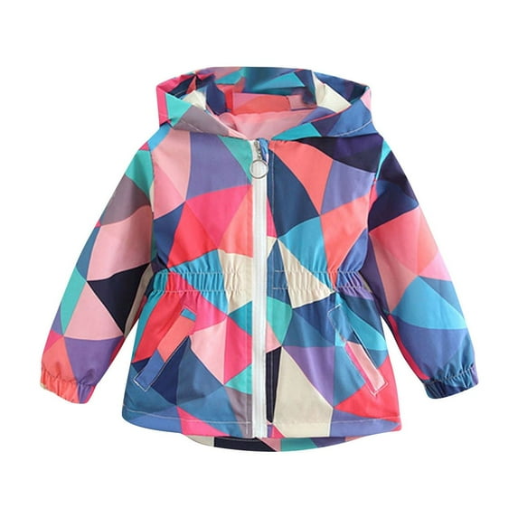 Zwiiyzr Toddler Boys Girls Lightweight Breathable Raincoat Waterproof Hooded Rain Jacket Windbreaker 0-8 Years Red