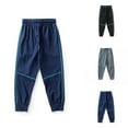 thumbnail image 1 of Zwiiyzr Toddler Boys Quick Drying Jogger Pants Fall Casual Solid Kids Sweatpants Comfortable Stretch Waist Trousers for Boys 7-13Y Navy, 1 of 3