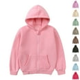 thumbnail image 1 of Zwiiyzr Toddler Fleece Lined Hooded Sweatshirts Warm Winter Tops for Baby Boys Girls 1-10Y Brown, 1 of 1