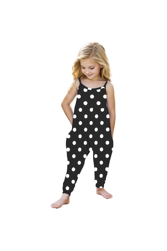 Toddler Girls Romper - Cute Baby Summer Clothes Outfits Spaghetti Strap Sleeveless Jumpsuits Black