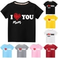 thumbnail image 1 of Zwiiyzr Toddler Kids Boys Girls Summer Clothes Valentine'S Day Heart Print Trendy Cute Solid Color Round Neck Short Sleeve Top for 3-10 Years Red, 1 of 4