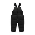 thumbnail image 1 of Zwiiyzr Toddler Kids Boys and Girls Winter Snow Pants Solid Color Cute Sleeveless Warm Zipper Overall Jumpsuits 6M-6Y Black, 1 of 3