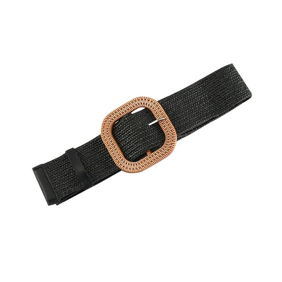 Zwiiyzr Womens Belt Solid Color Retro Elegant Adjustable Belt Buckle Simple Waist For Girls Ladies Christmas Holiday Gifts Black Free Size